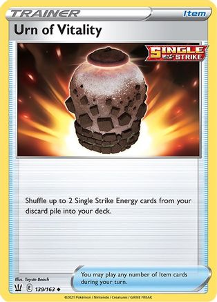 Urn of Vitality 139  - Reverse Holofoil SWSH05 Battle Styles - Uncommon