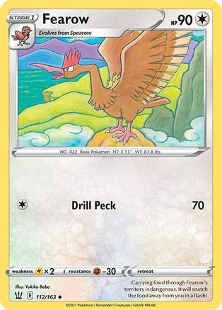 Fearow 112  - Reverse Holofoil SWSH05 Battle Styles - Uncommon