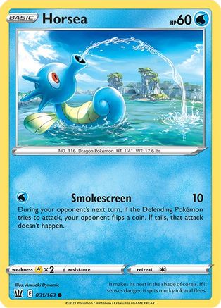 Horsea 031  - Reverse Holofoil SWSH05 Battle Styles - Common