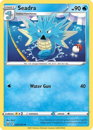 Seadra 032  - Reverse Holofoil SWSH05 Battle Styles - Uncommon