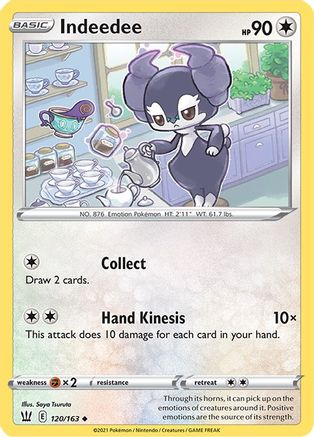 Indeedee 120  - Reverse Holofoil SWSH05 Battle Styles - Uncommon