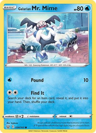 Galarian Mr. Mime 034  SWSH05 Battle Styles - Common