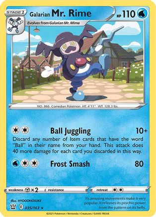 Galarian Mr. Rime 035  SWSH05 Battle Styles - Rare