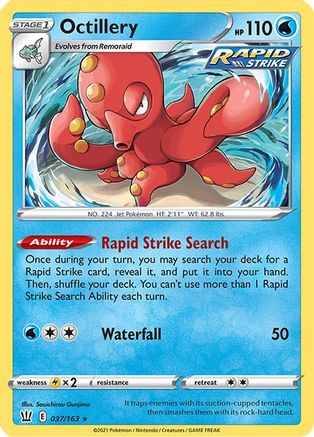 Octillery 037  - Reverse Holofoil SWSH05 Battle Styles - Holo Rare