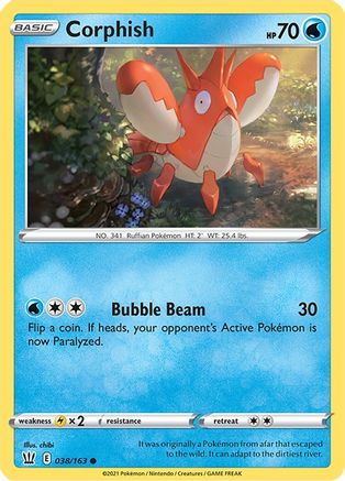 Corphish 038  - Reverse Holofoil SWSH05 Battle Styles - Common