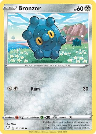 Bronzor 101  - Reverse Holofoil SWSH05 Battle Styles - Common