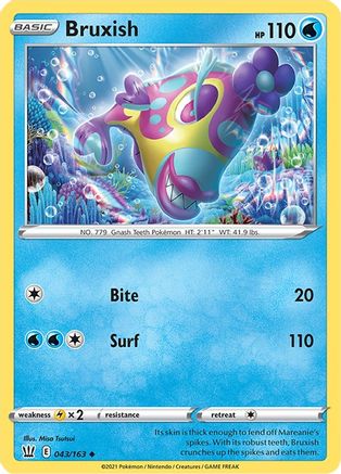 Bruxish 043  - Reverse Holofoil SWSH05 Battle Styles - Uncommon