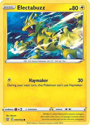 Electabuzz 044  - Reverse Holofoil SWSH05 Battle Styles - Common