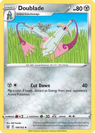 Doublade 106  - Reverse Holofoil SWSH05 Battle Styles - Uncommon