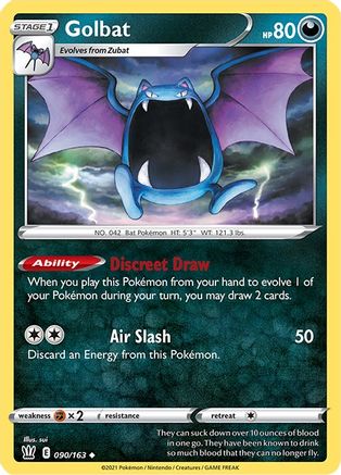 Golbat 090  - Reverse Holofoil SWSH05 Battle Styles - Uncommon