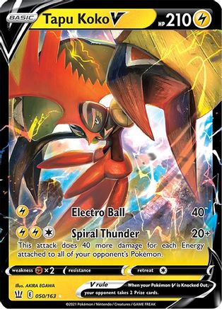 Tapu Koko V 050  - Holofoil SWSH05 Battle Styles - Ultra Rare