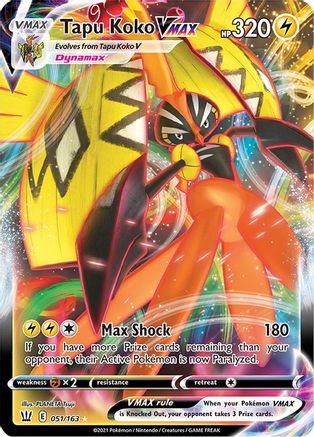 Tapu Koko VMAX 051  - Holofoil SWSH05 Battle Styles - Ultra Rare