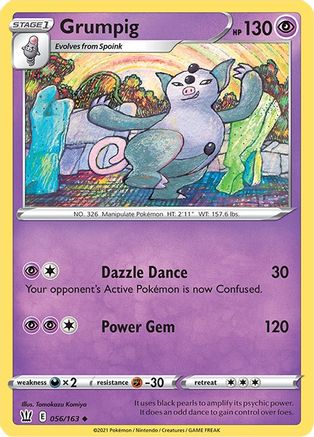 Grumpig 056  - Reverse Holofoil SWSH05 Battle Styles - Uncommon
