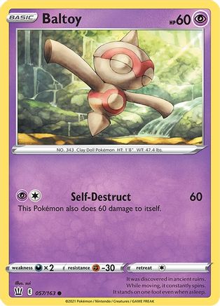 Baltoy 057  - Reverse Holofoil SWSH05 Battle Styles - Common