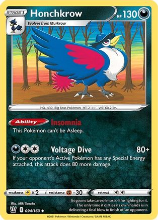 Honchkrow 094  SWSH05 Battle Styles - Uncommon