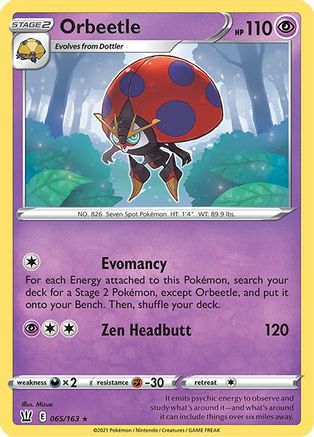 Orbeetle 065  - Holofoil SWSH05 Battle Styles - Holo Rare
