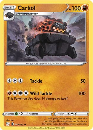 Carkol 079  - Reverse Holofoil SWSH05 Battle Styles - Uncommon