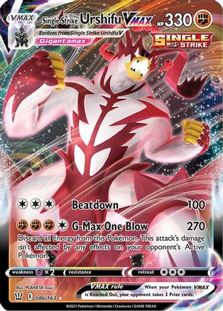 Single Strike Urshifu VMAX 086  - Holofoil SWSH05 Battle Styles - Ultra Rare