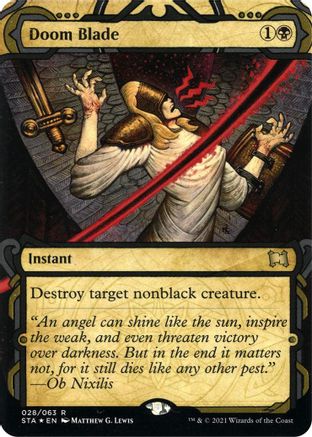 Doom Blade (Foil Etched) (STA-028) - Strixhaven Mystical Archive (Borderless) Foil