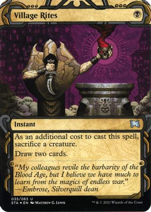 Village Rites (Foil Etched) (STA-035) - Strixhaven Mystical Archive (Borderless) Foil
