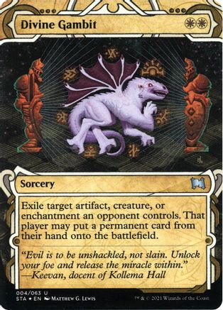 Divine Gambit (Foil Etched) (STA-004) - Strixhaven Mystical Archive (Borderless) Foil