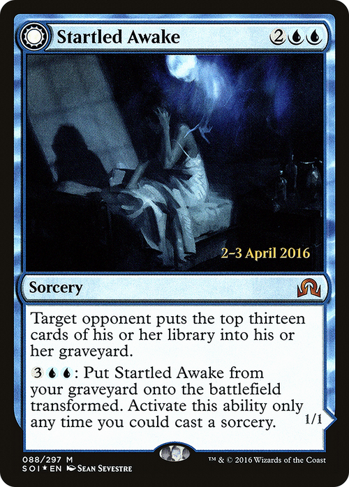 Startled Awake (PRE-88S) - Shadows over Innistrad Promos: (Double Faced Transform) Foil