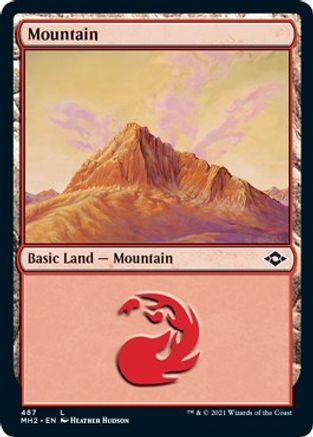 Mountain (487) (Foil Etched) (MH2-487) - Modern Horizons 2 Foil