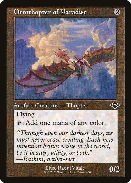 Ornithopter of Paradise (Retro Frame) (MH2-430) - Modern Horizons 2 Foil