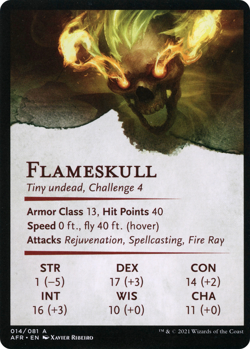 Flameskull // Flameskull (AAFR-014) - Adventures in the Forgotten Realms Art Series (Borderless) Foil