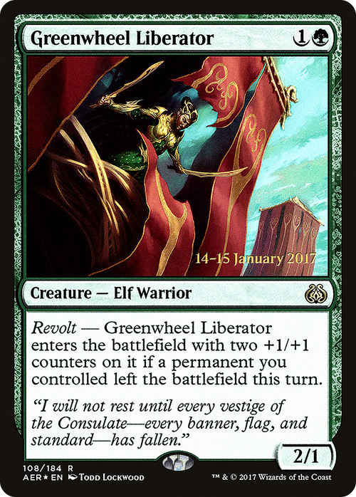 Greenwheel Liberator (PRE-108S) - Aether Revolt Promos Foil