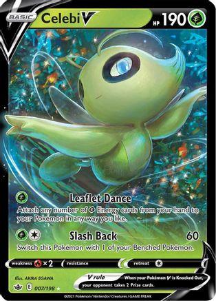 Celebi V 007  - Holofoil SWSH06 Chilling Reign - Ultra Rare