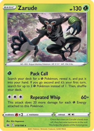 Zarude 019  - Holofoil SWSH06 Chilling Reign - Holo Rare