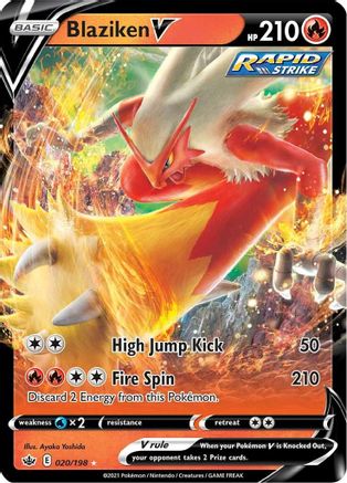 Blaziken V 020  - Holofoil SWSH06 Chilling Reign - Ultra Rare