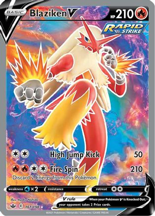Blaziken V (Full Art) 161  - Holofoil SWSH06 Chilling Reign - Ultra Rare