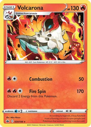 Volcarona 024  - Reverse Holofoil SWSH06 Chilling Reign - Rare
