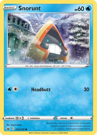 Snorunt 035  - Reverse Holofoil SWSH06 Chilling Reign - Common