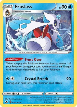 Froslass 036  - Reverse Holofoil SWSH06 Chilling Reign - Holo Rare