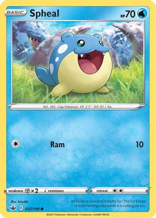 Spheal 037  - Reverse Holofoil SWSH06 Chilling Reign - Common