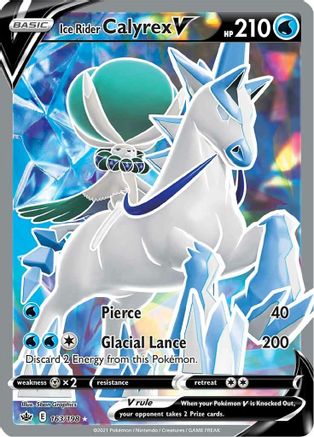 Ice Rider Calyrex V (Full Art) 163  - Holofoil SWSH06 Chilling Reign - Ultra Rare