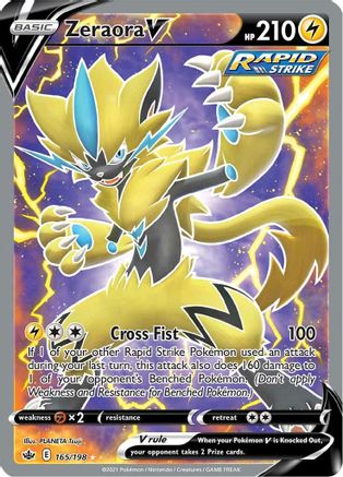 Zeraora V (Full Art) 165  - Holofoil SWSH06 Chilling Reign - Ultra Rare
