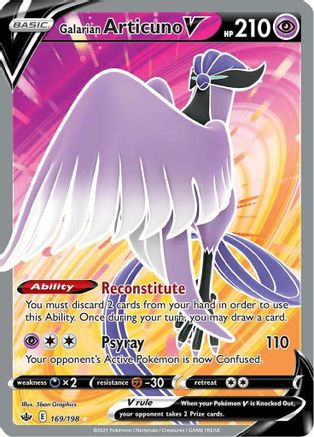 Galarian Articuno V (Full Art) 169  - Holofoil SWSH06 Chilling Reign - Ultra Rare