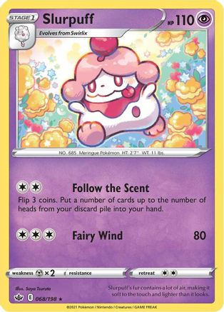 Slurpuff 068  - Reverse Holofoil SWSH06 Chilling Reign - Rare