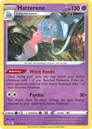 Hatterene 073  - Holofoil SWSH06 Chilling Reign - Holo Rare
