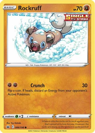 Rockruff 086  SWSH06 Chilling Reign - Common