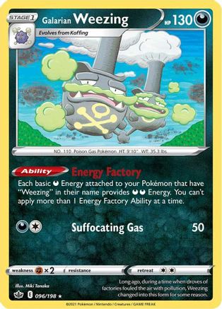 Galarian Weezing 096  SWSH06 Chilling Reign - Rare