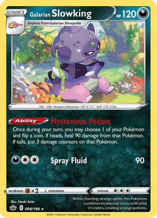 Galarian Slowking 098  - Reverse Holofoil SWSH06 Chilling Reign - Holo Rare