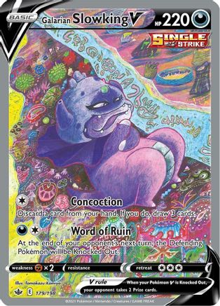 Galarian Slowking V (Alternate Full Art) 179  - Holofoil SWSH06 Chilling Reign - Ultra Rare