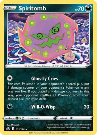 Spiritomb 103  SWSH06 Chilling Reign - Rare