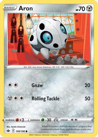 Aron 109  - Reverse Holofoil SWSH06 Chilling Reign - Common