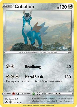 Cobalion 114  - Reverse Holofoil SWSH06 Chilling Reign - Holo Rare